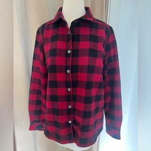 Buffalo plaid fleece lined shirt/jacket